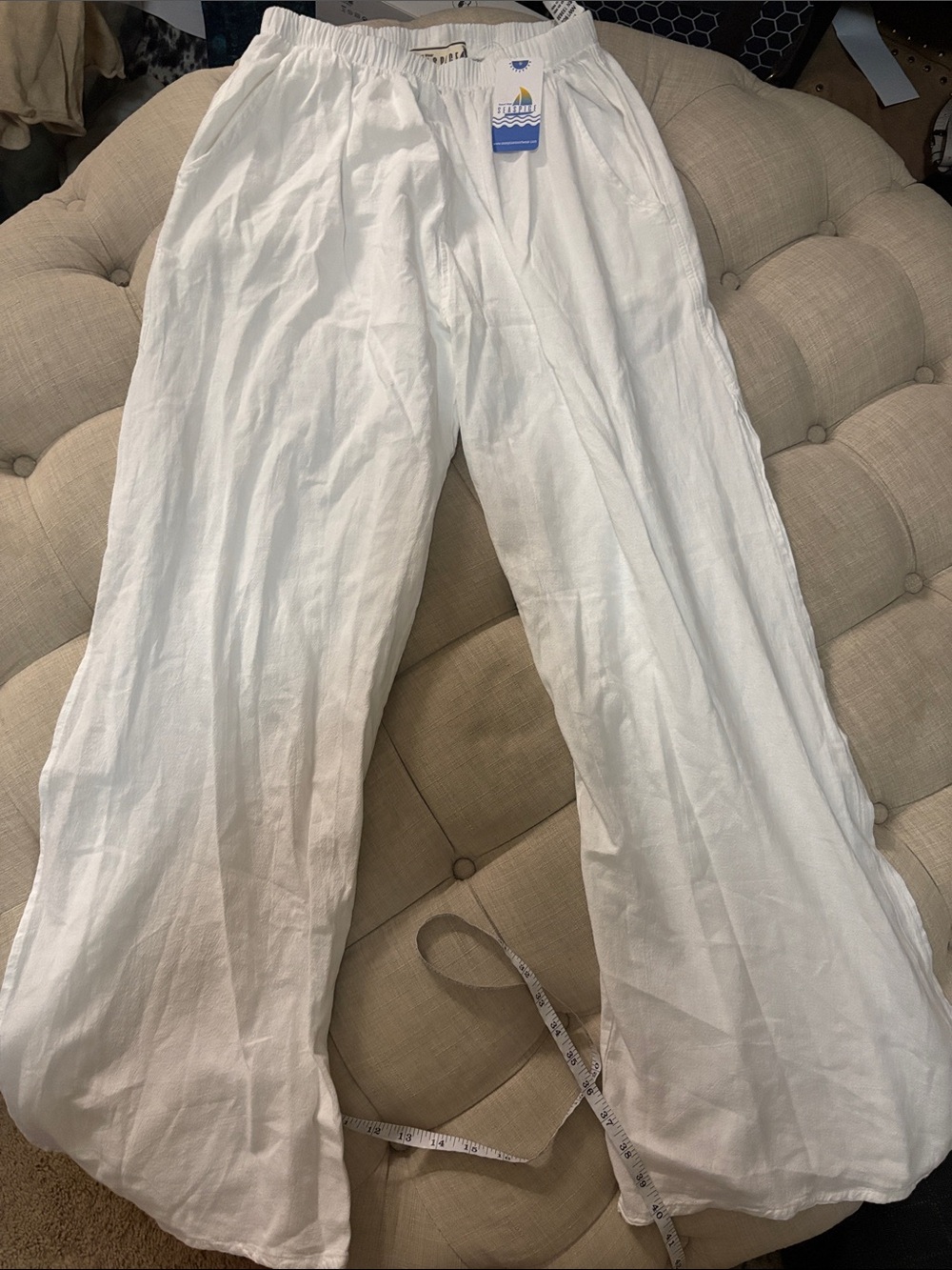 Lightweight White Women's Swim Coverup Pants